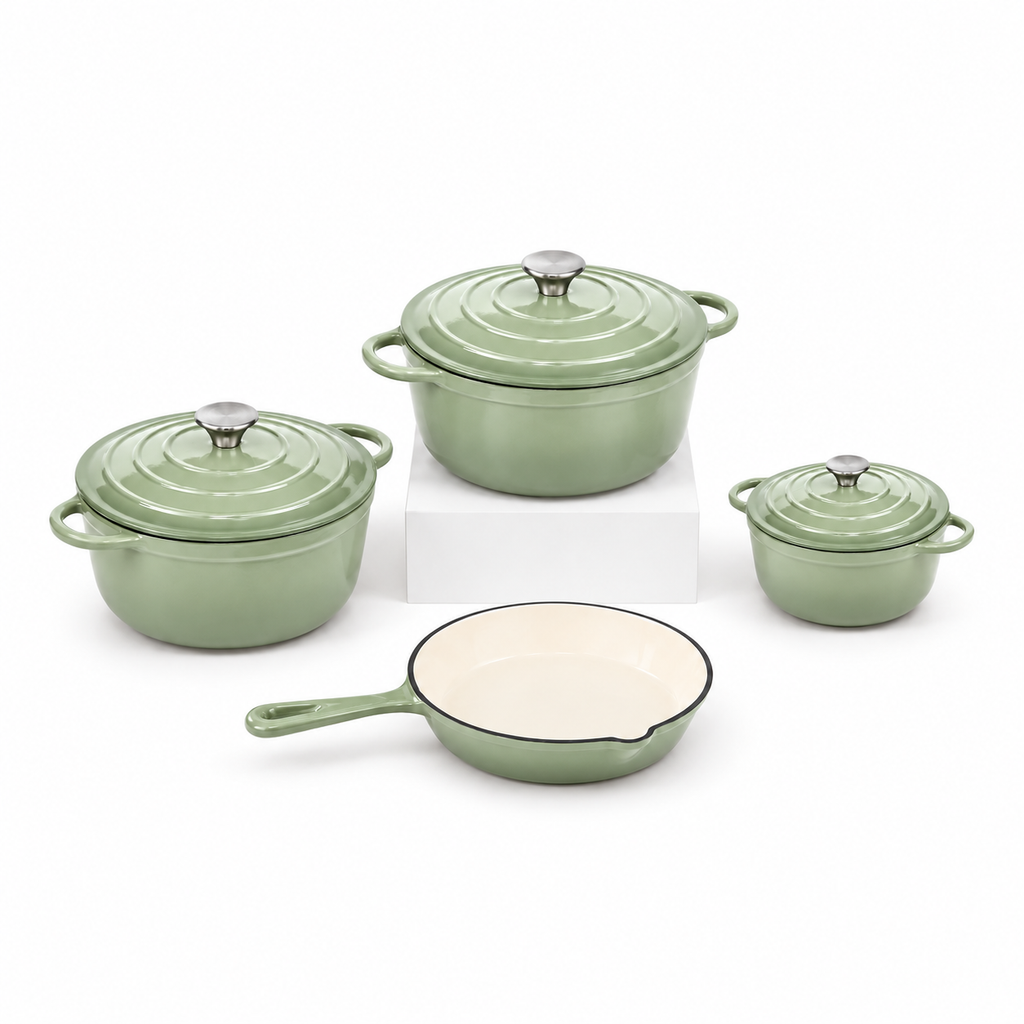 Batterie de cuisine 4 pièces en fonte émaillée