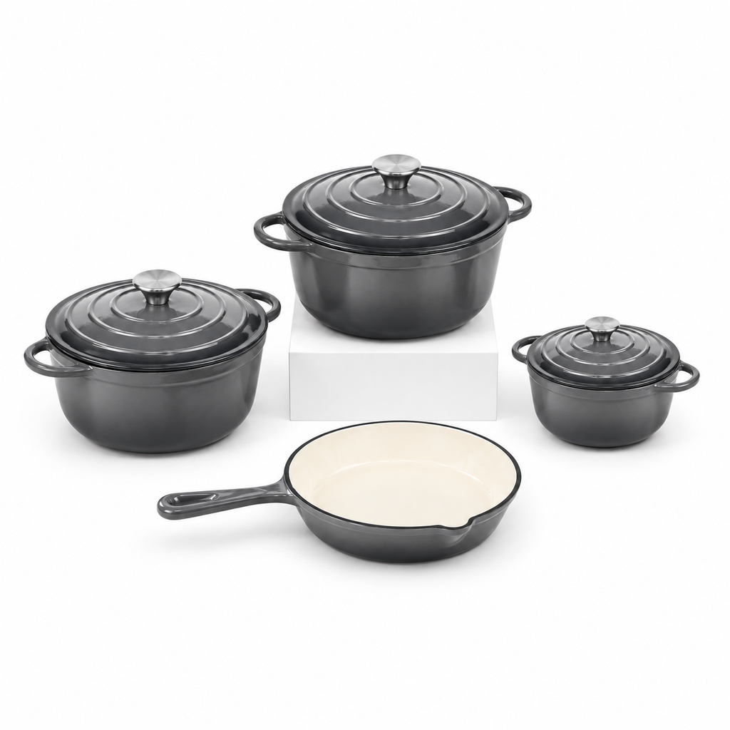 Batterie de cuisine 4 pièces en fonte émaillée
