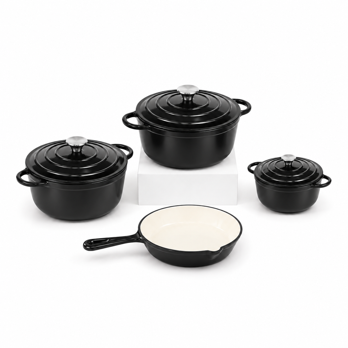 Batterie de cuisine 4 pièces en fonte émaillée