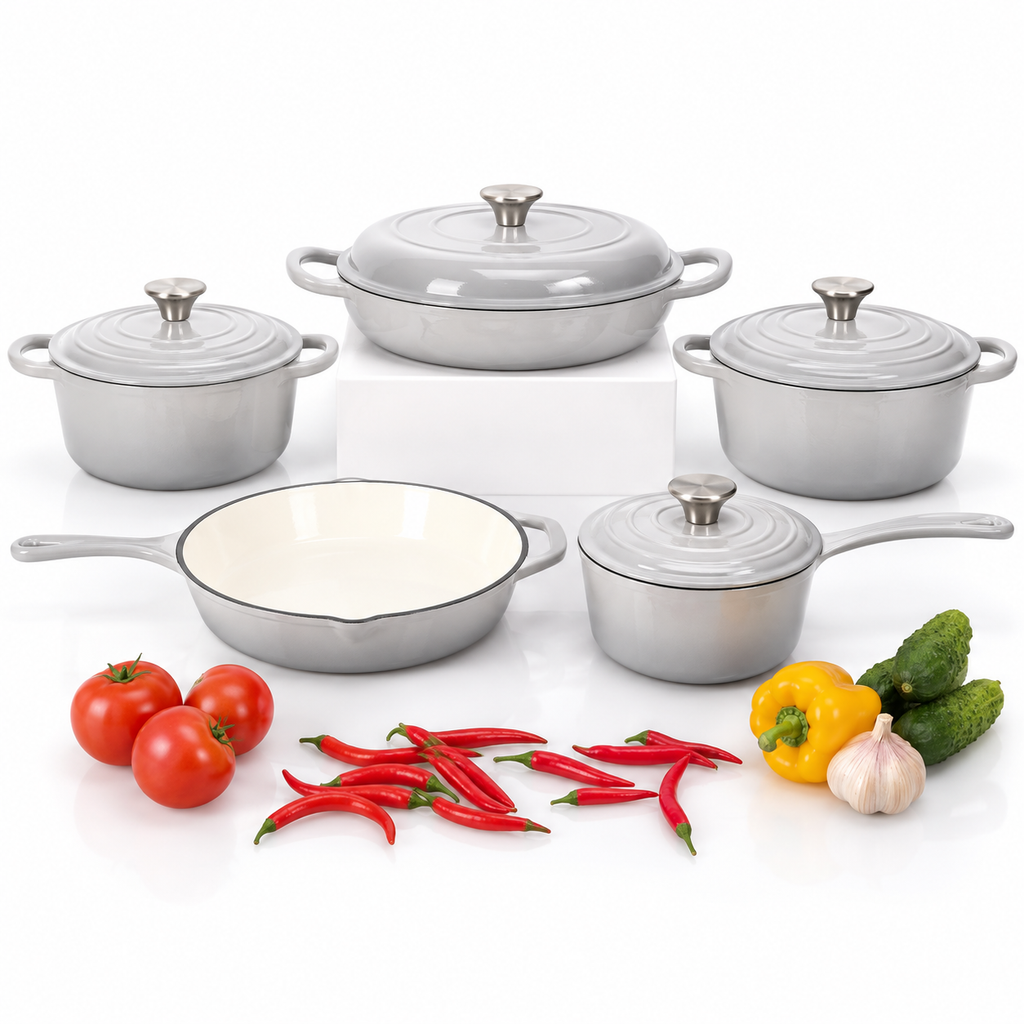 Batterie de cuisine 5 pièces en fonte émaillée