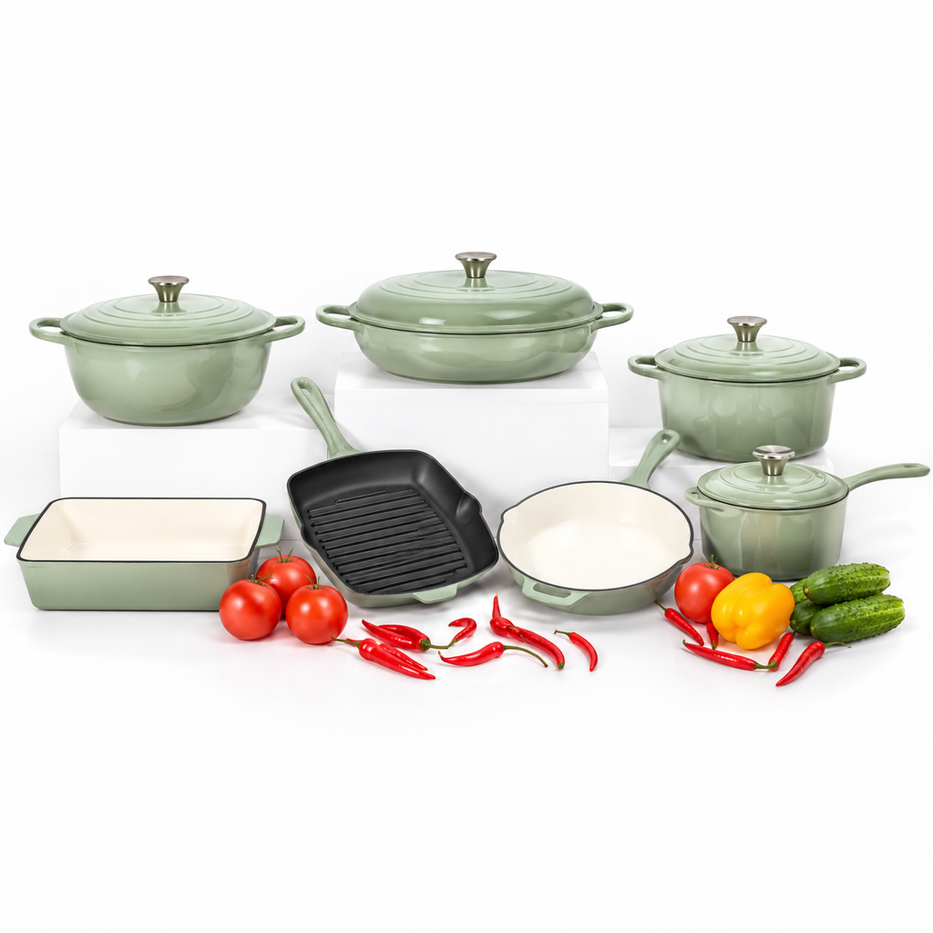 Batterie de cuisine 7 pièces en fonte émaillée