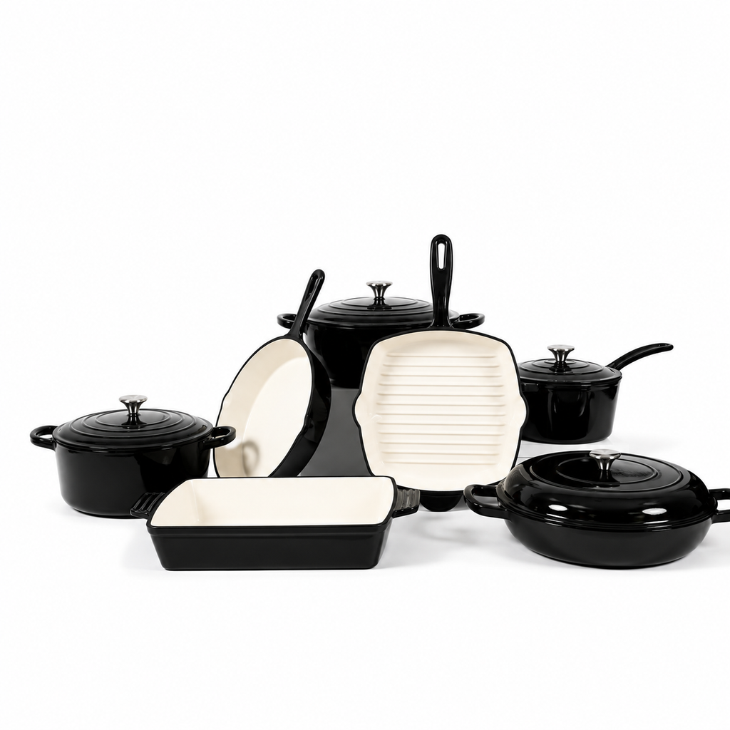 Batterie de cuisine 7 pièces en fonte émaillée