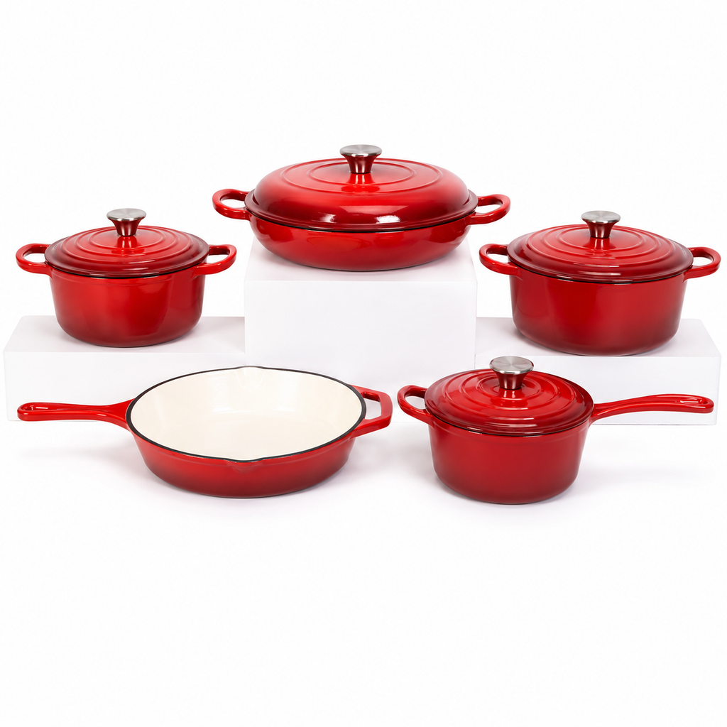 Batterie de cuisine 5 pièces en fonte émaillée