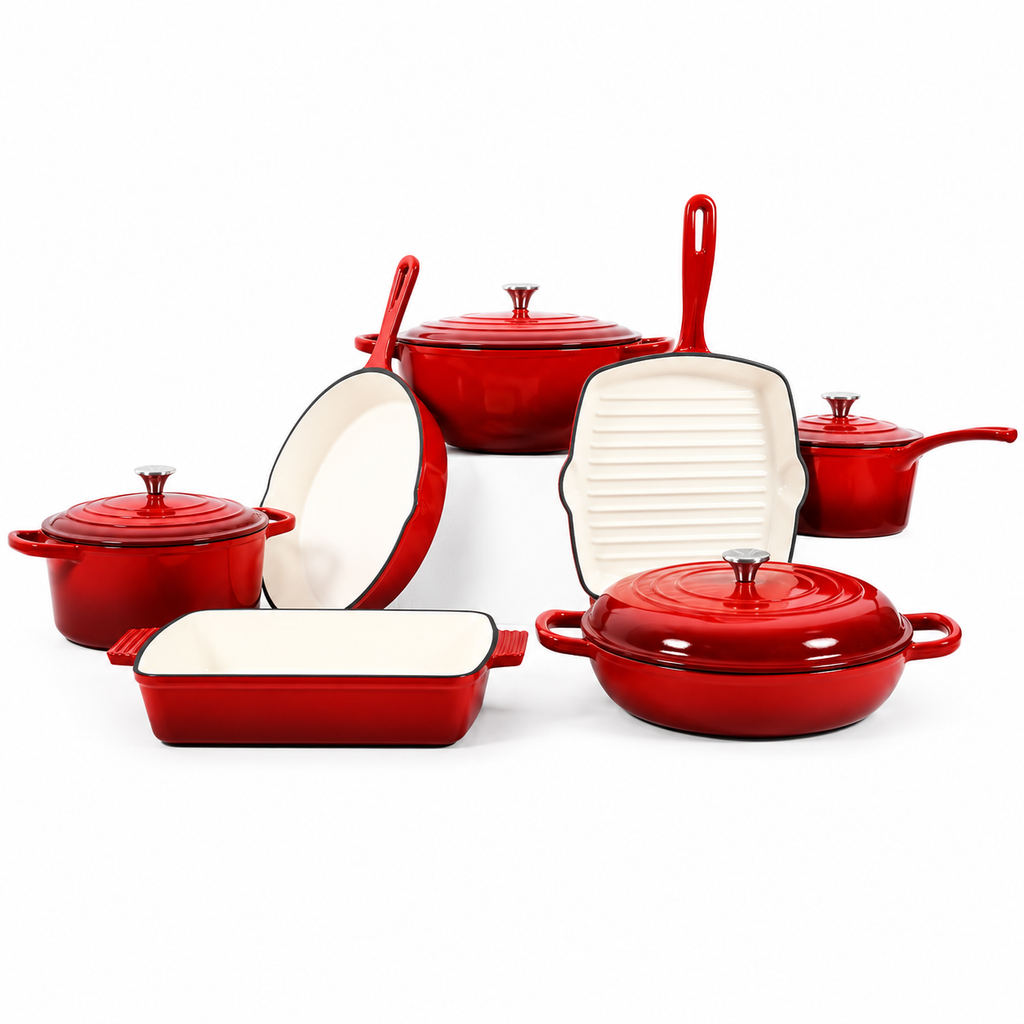Batterie de cuisine 7 pièces en fonte émaillée
