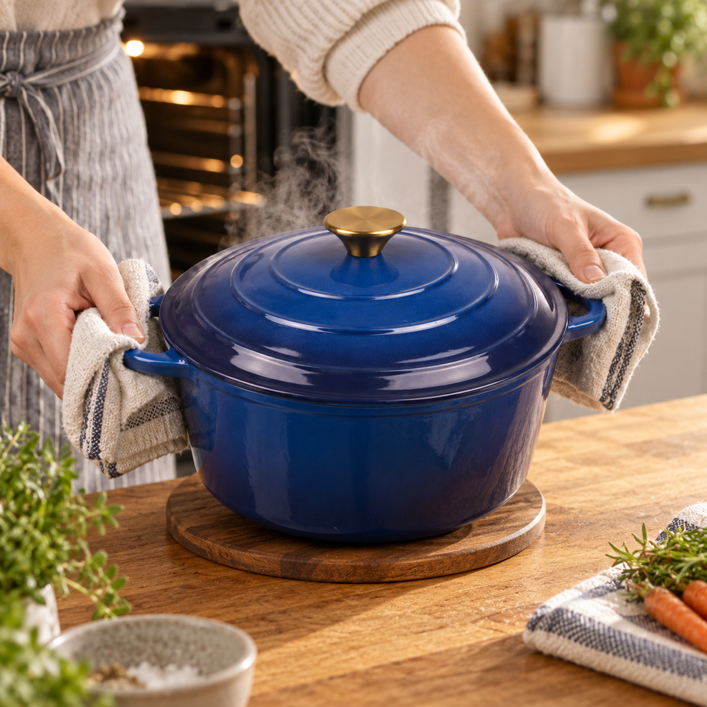 Cocotte en fonte émaillée 26 cm – 5 L – Bleu