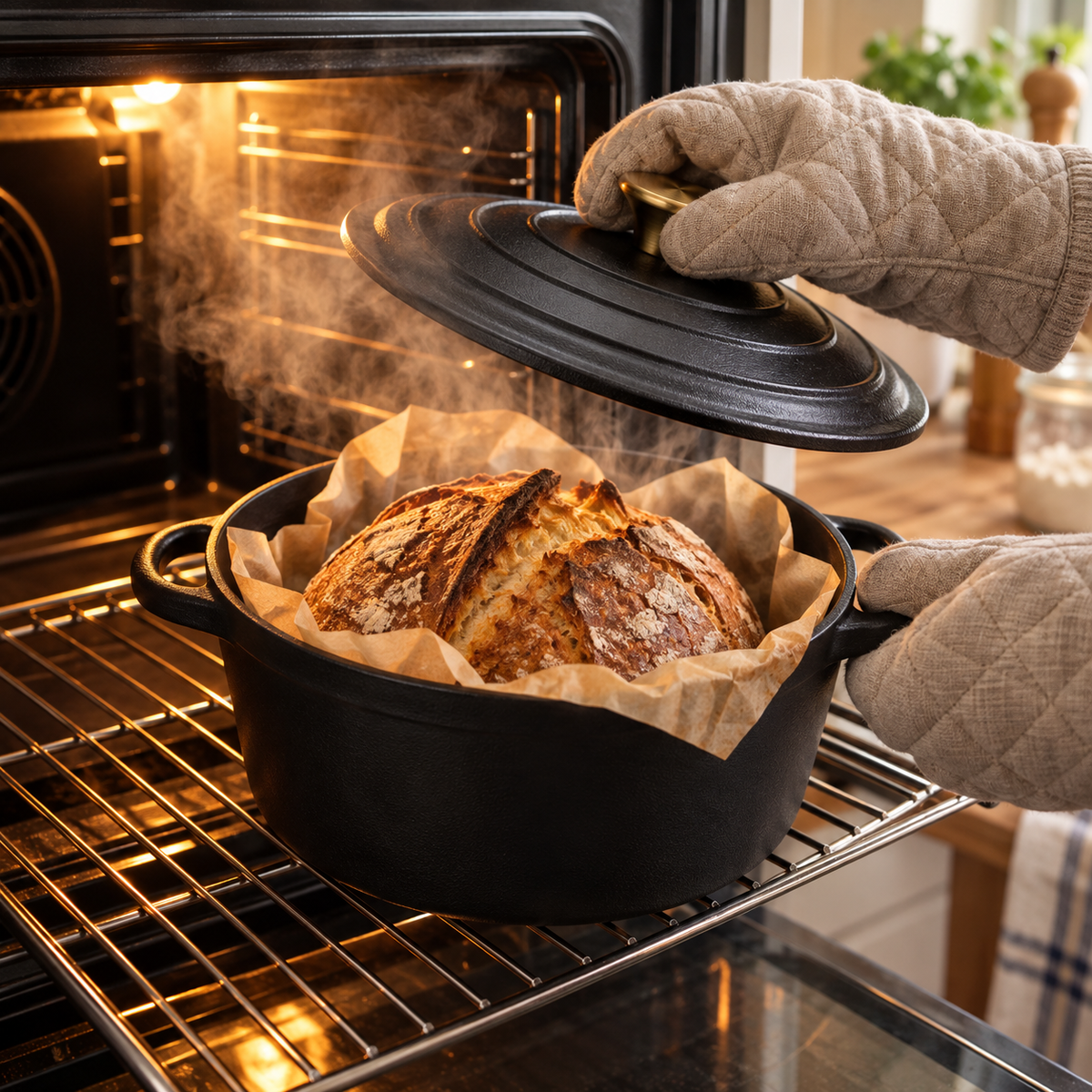 Cocotte en fonte émaillée 22 cm – 3 L – Noir mat