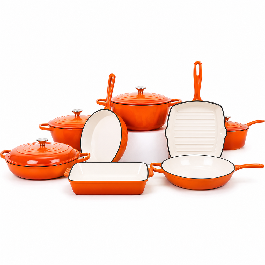 Batterie de cuisine 7 pièces en fonte émaillée