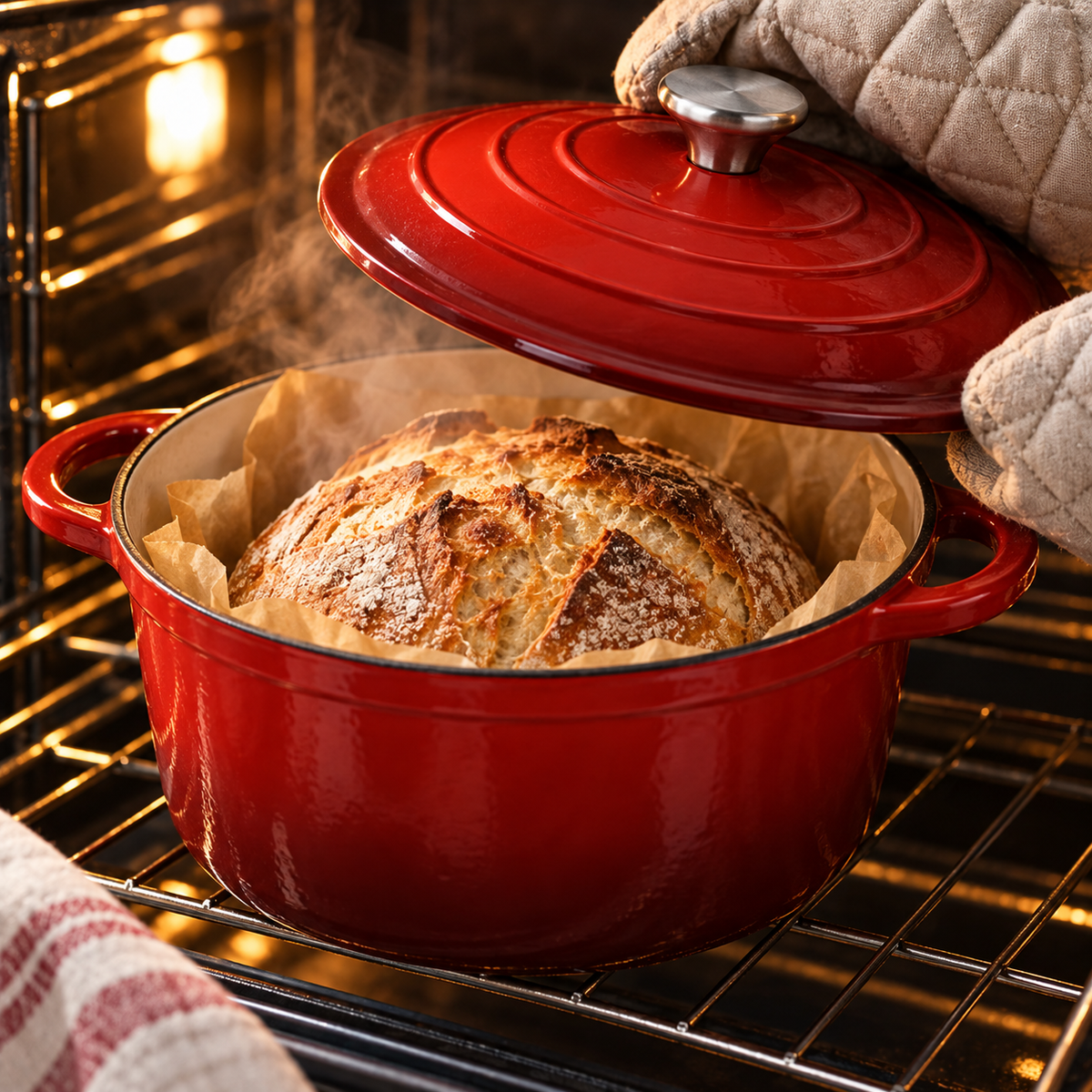 Cocotte en fonte émaillée 24 cm – 4 L – Rouge