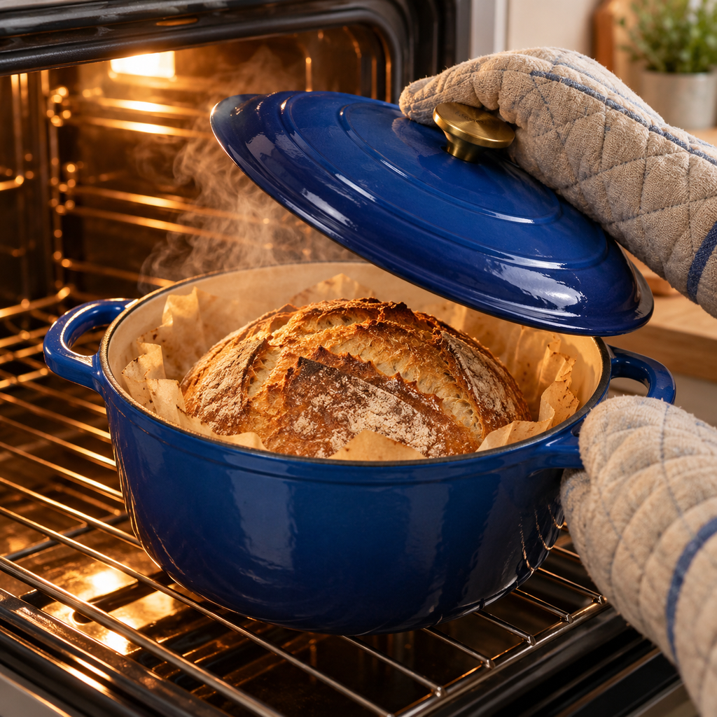 Cocotte en fonte émaillée 22 cm – 3 L – Bleu