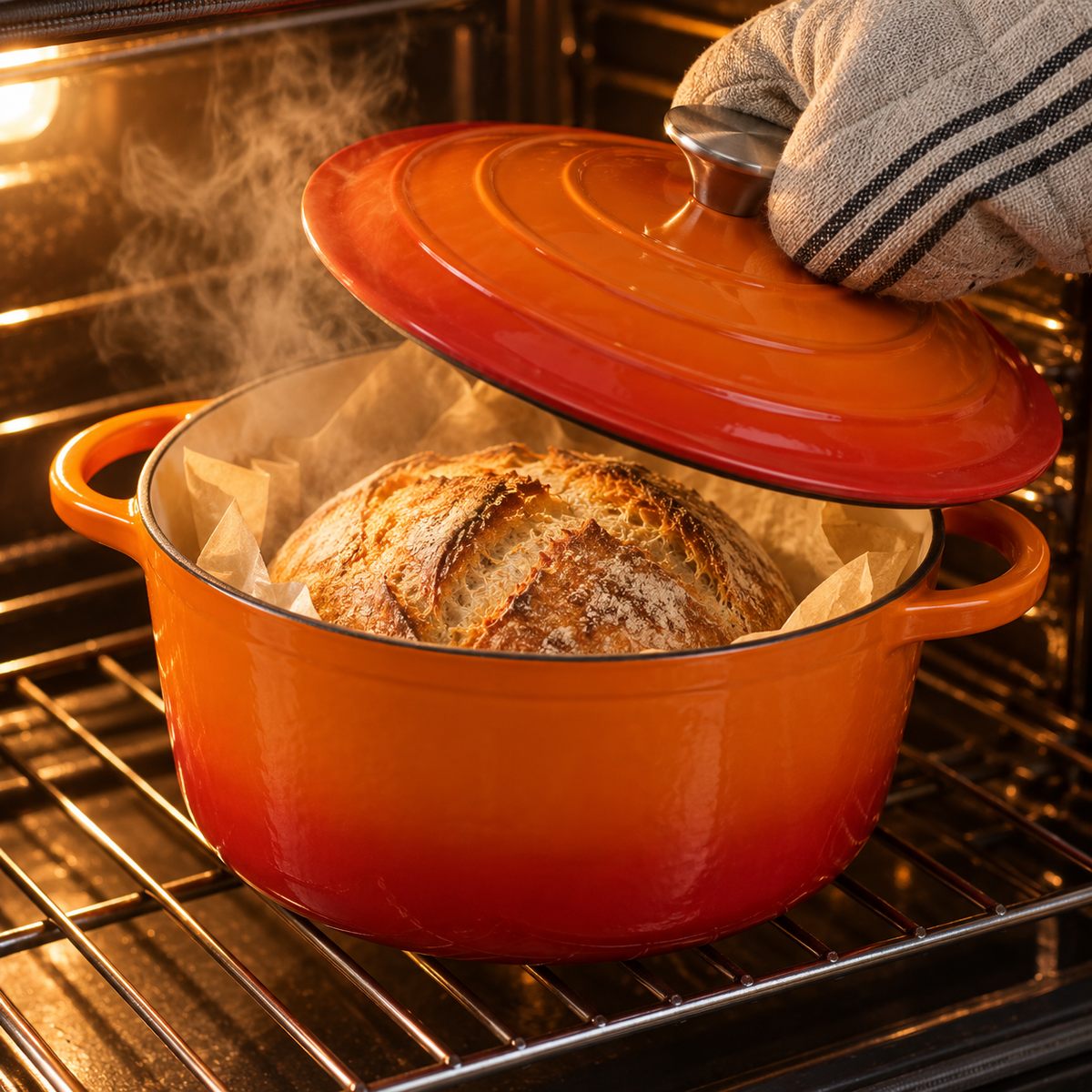 Cocotte en fonte émaillée 24 cm – 4 L – Orange