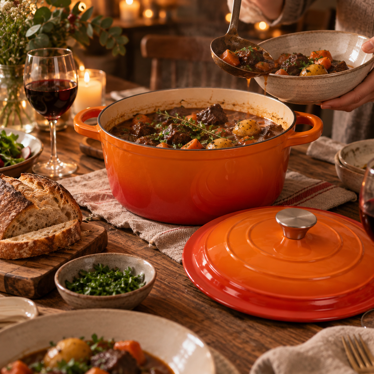 Cocotte en fonte émaillée 24 cm – 4 L – Orange