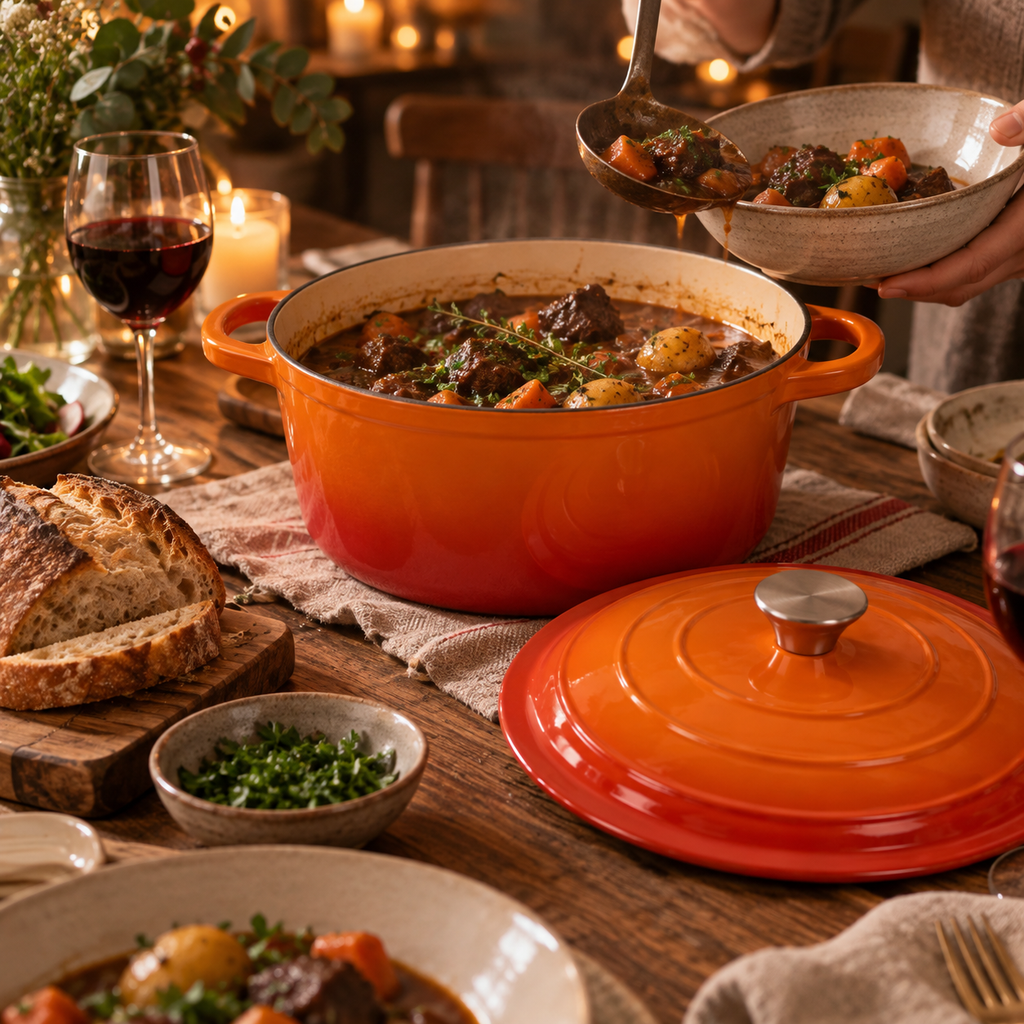 Cocotte en fonte émaillée 22 cm – 3 L – Orange