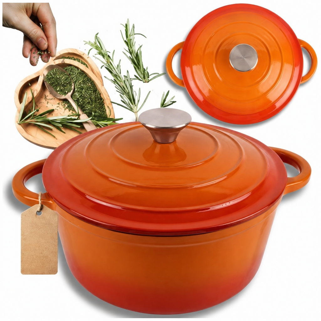 Cocotte en fonte émaillée 24 cm – 4 L – Orange