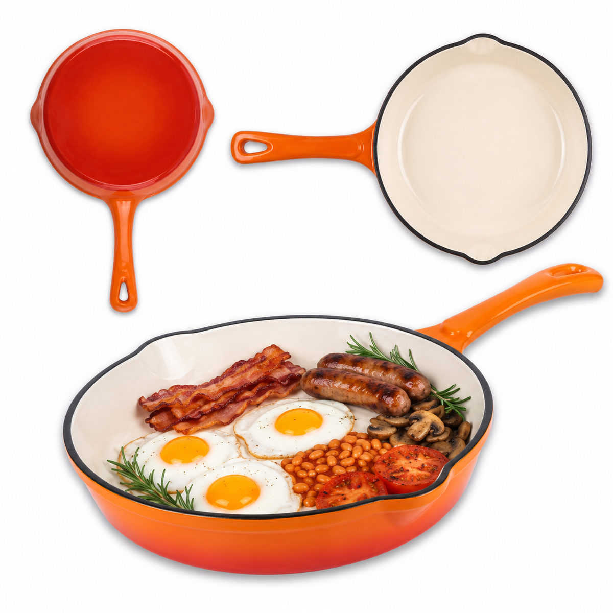 Poêle en fonte émaillée 20 cm – Orange
