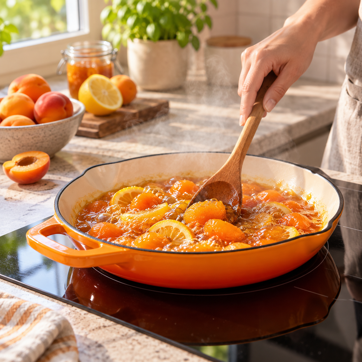 Poêle en fonte émaillée 26 cm – Orange