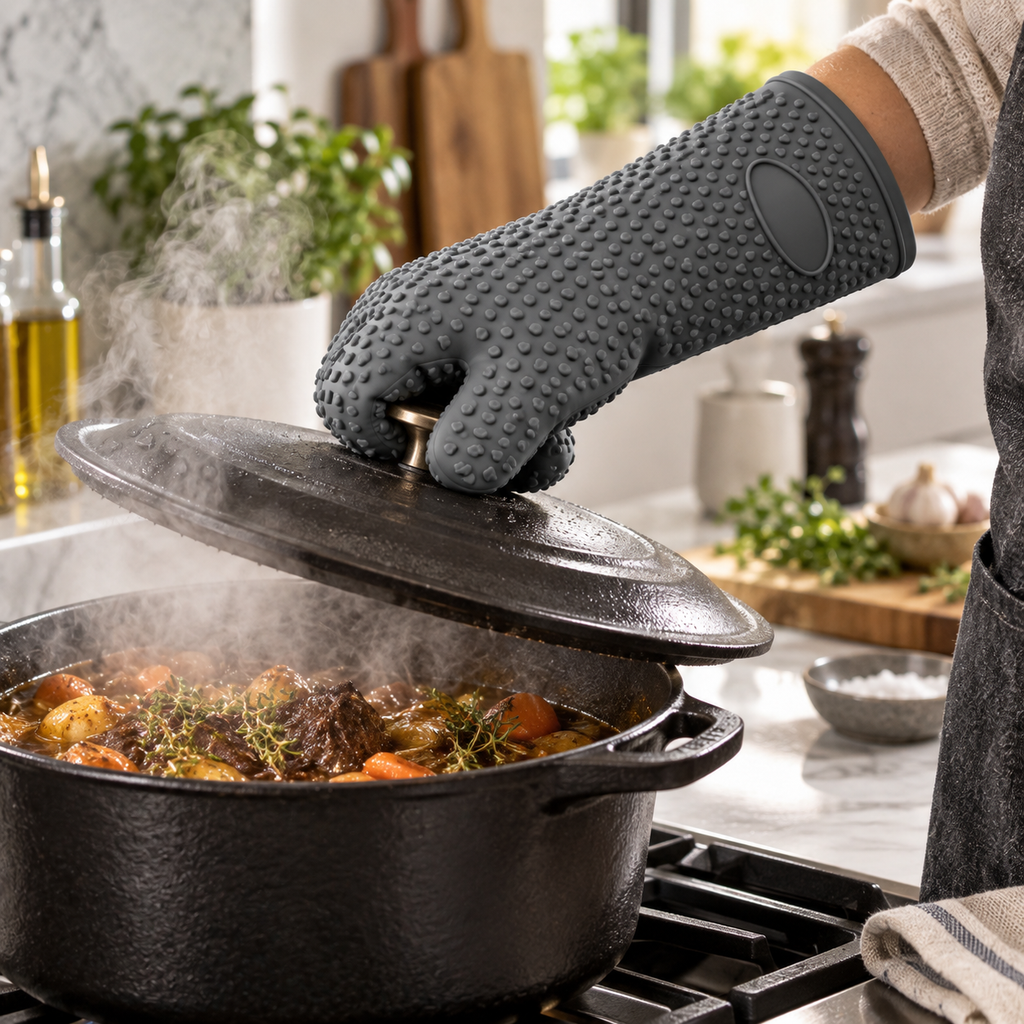 Gant de cuisine en silicone – Cinq doigts – Jusqu'à 260 °C